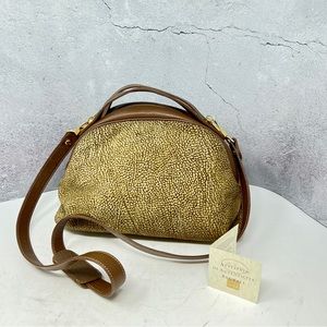 Borbonese Authentic Redwall Vintage Leather/Suede Shoulder/Handbag.  EUC.